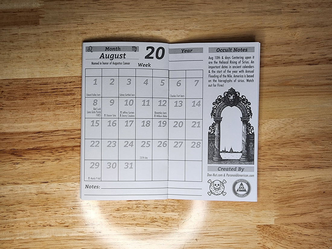 Occult Calendar Day Planner - Secret Dates, Ciphers & Hidden History - Paranoid American