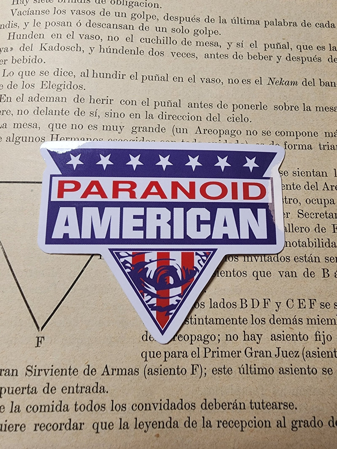 Paranoid American Gladiator Sticker - Paranoid American