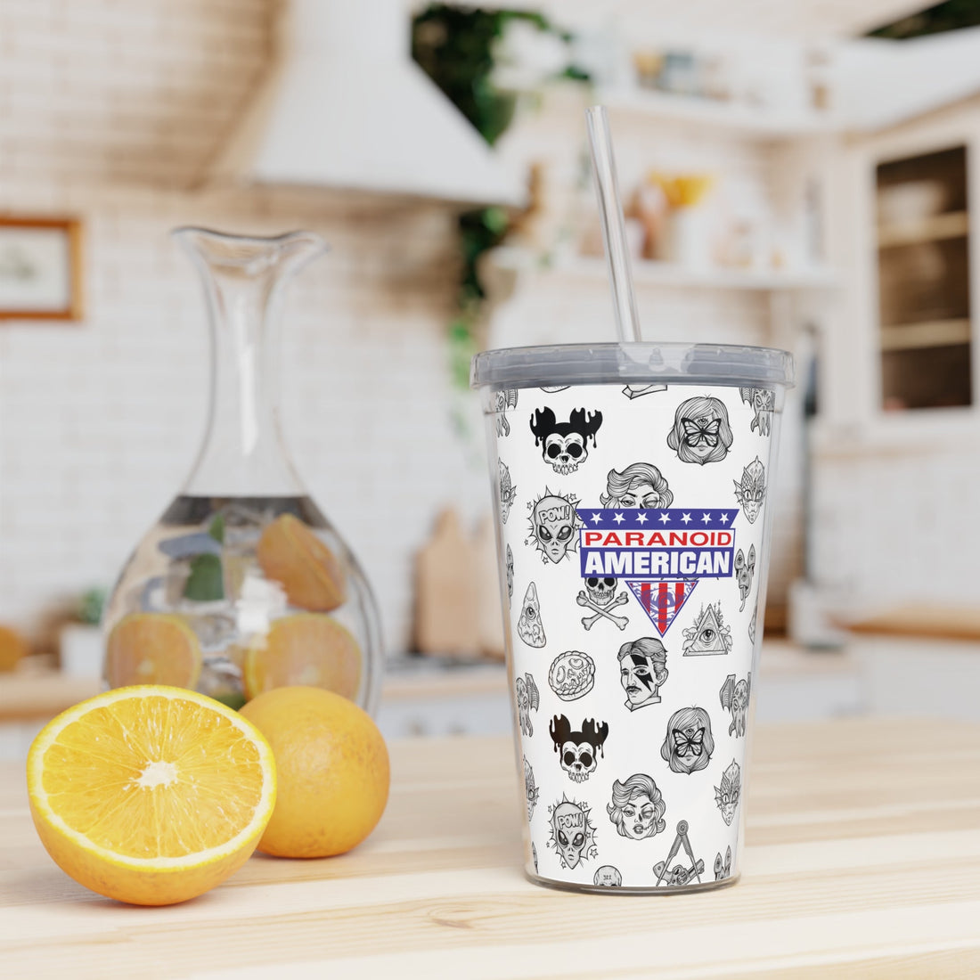 Paranoid American Tumbler with Straw - Paranoid American