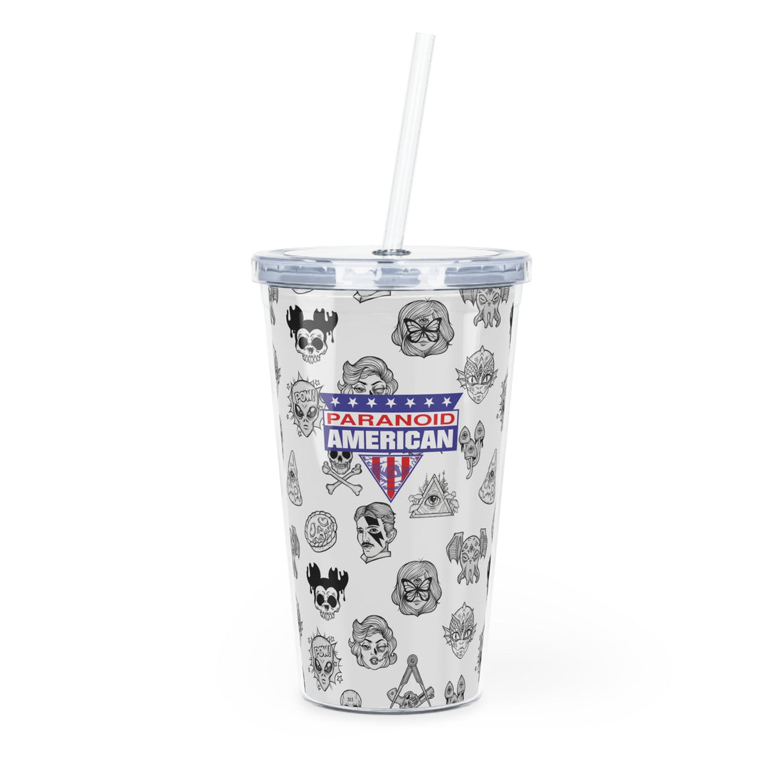 Paranoid American Tumbler with Straw - Paranoid American
