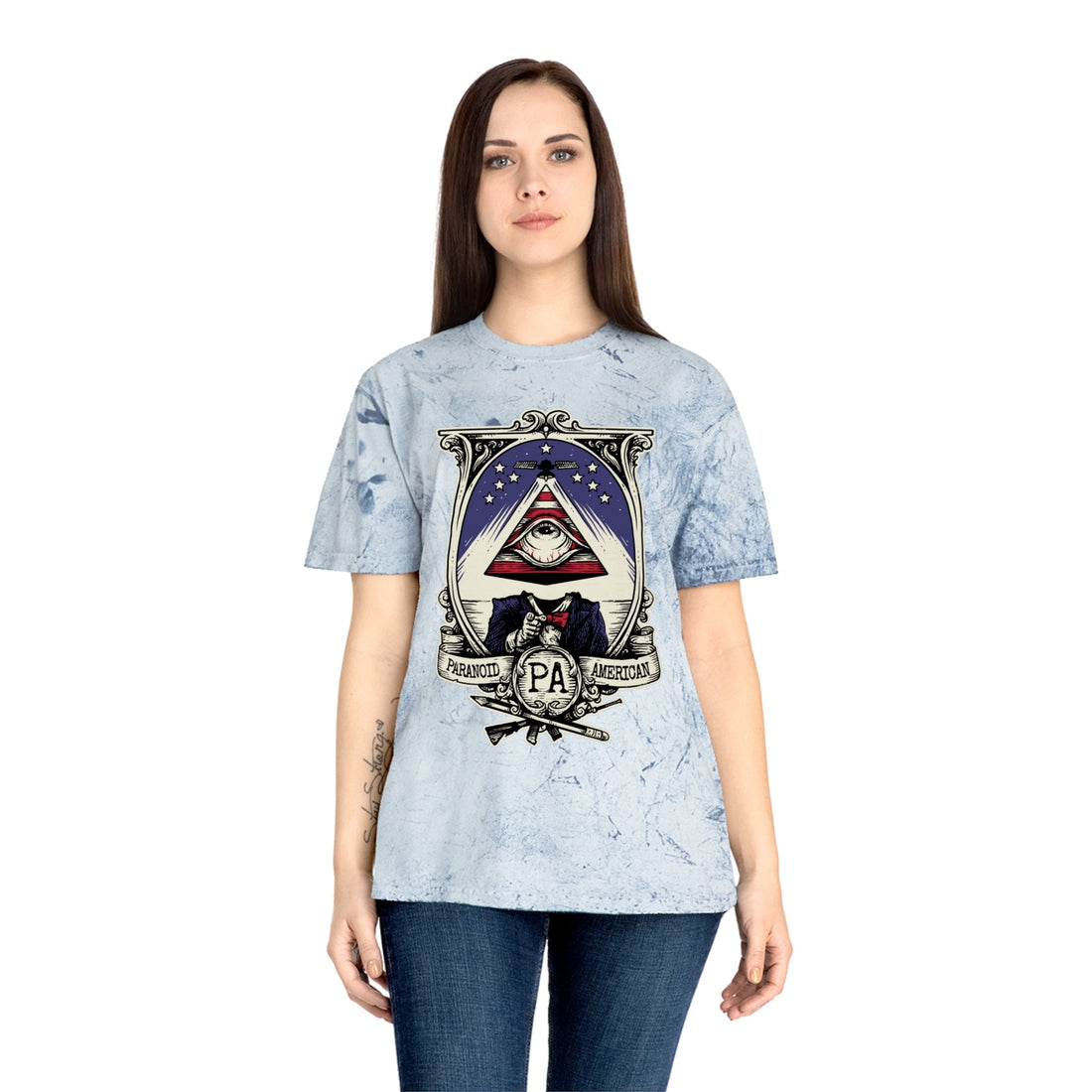 Paranoid American x Alex Hovey (Tie Dye Blue Colorblast Shirt) - Paranoid American