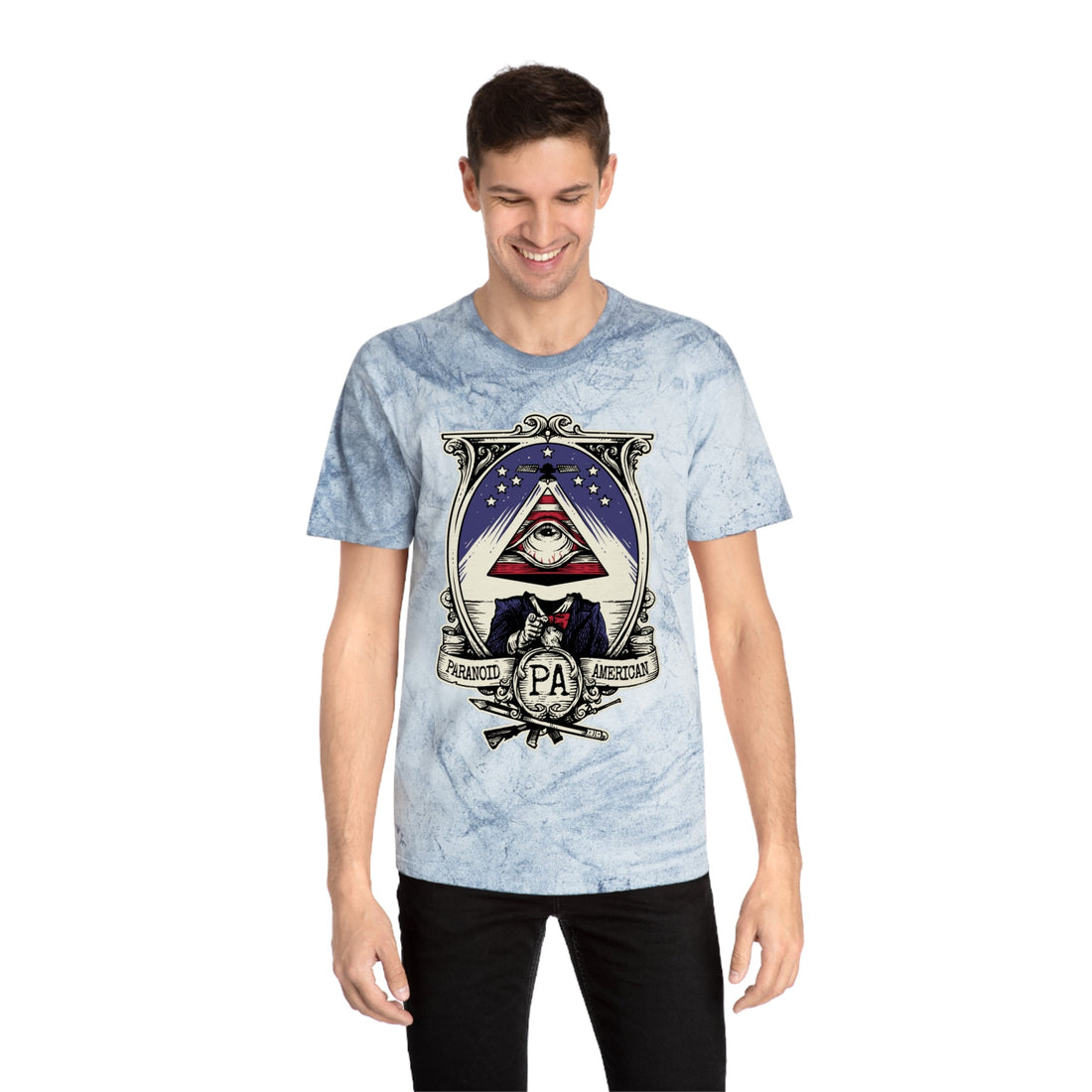 Paranoid American x Alex Hovey (Tie Dye Blue Colorblast Shirt) - Paranoid American