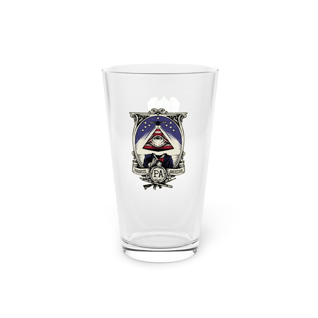 Pint Glass, 16oz - Paranoid American