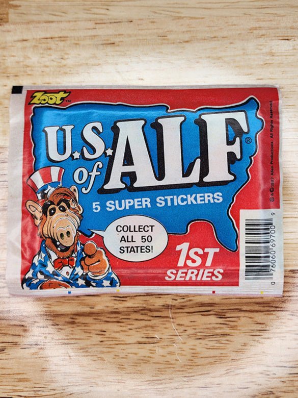 US of ALF "Super Stickers" (1 sealed pack) - Paranoid American