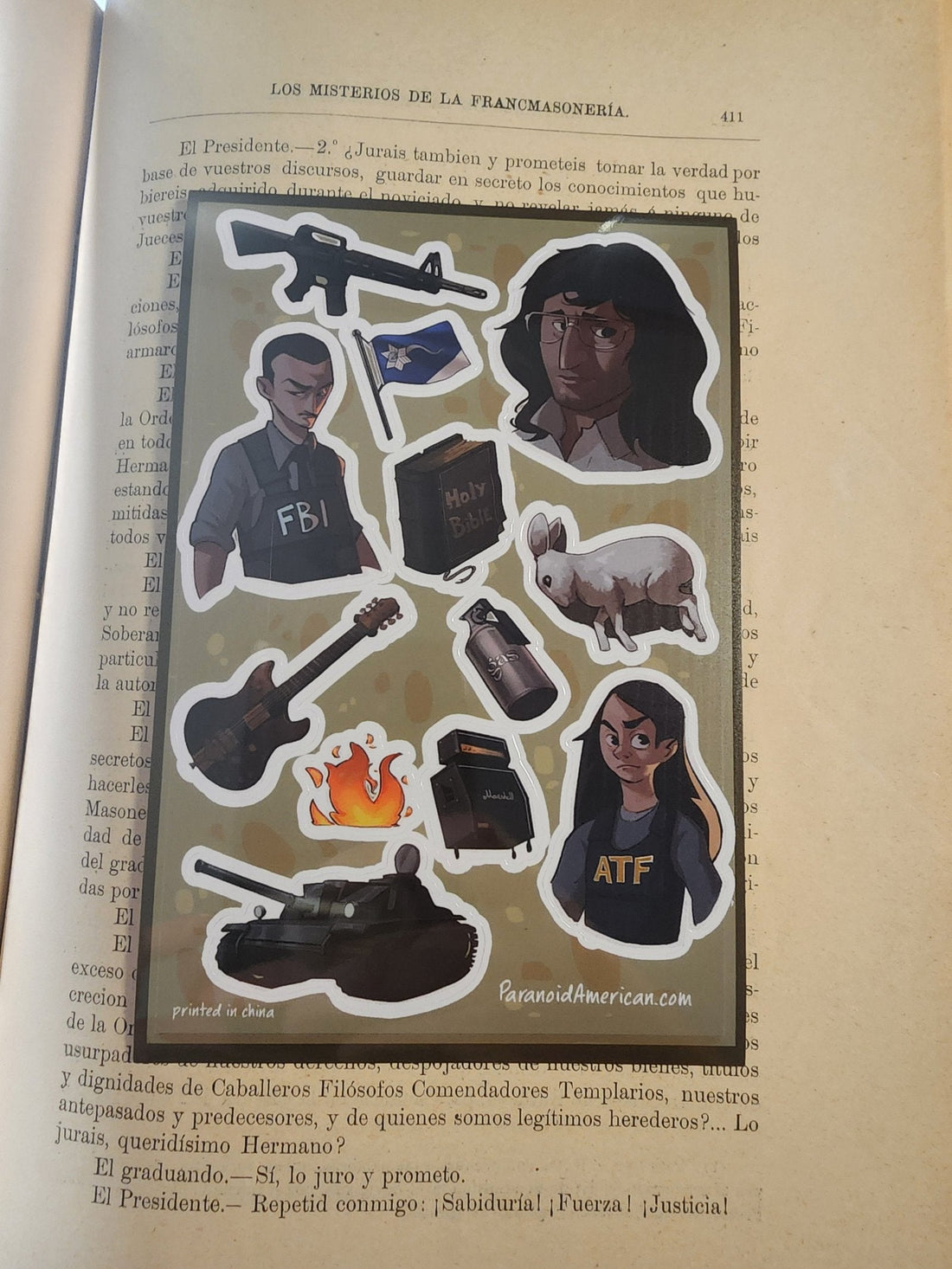 Waco Branch Davidian Sticker Sheet - Paranoid American